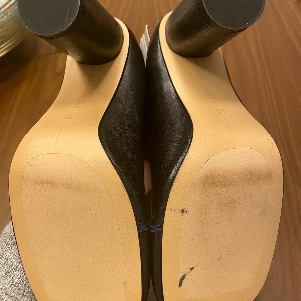 NWT Zara Black High heel leather ankle boots - Picture 10 of 10
